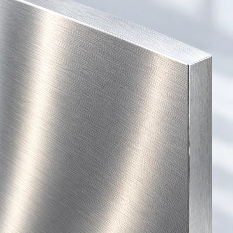 Brushed stainless steel surface