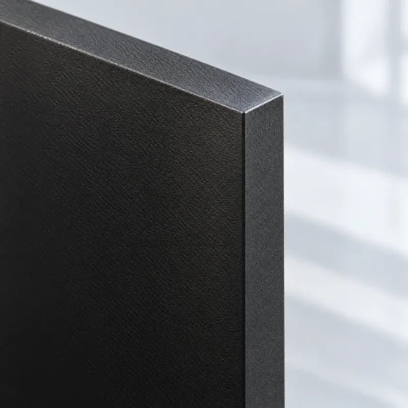 Matte black powder coating on steel